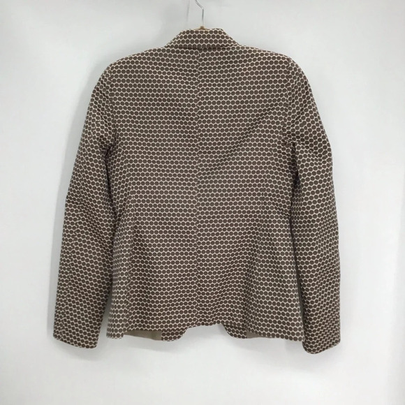 Zanella Women’s Blazer Made In Italy Geometric Pattern Brown/Tan Size 6 - Picture 2 of 7